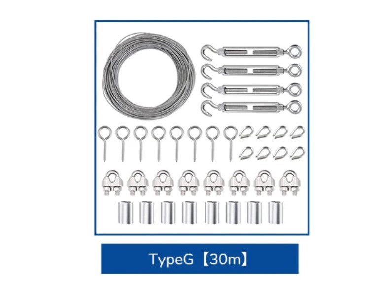 NZ Stock PVC Coated Flexible Wire Rope Soft Cable Transparent Stainless Steel  Kit