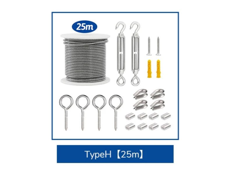 NZ Stock PVC Coated Flexible Wire Rope Soft Cable Transparent Stainless Steel  Kit