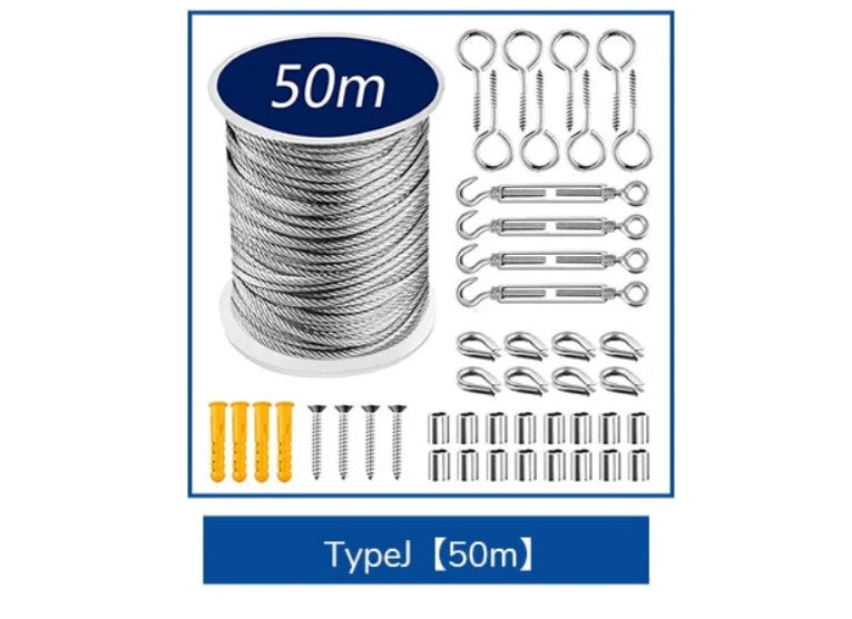 NZ Stock PVC Coated Flexible Wire Rope Soft Cable Transparent Stainless Steel  Kit