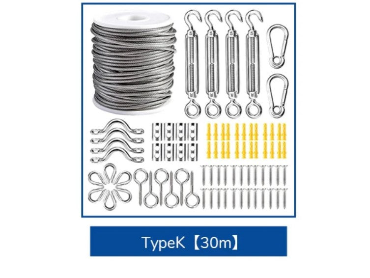 NZ Stock PVC Coated Flexible Wire Rope Soft Cable Transparent Stainless Steel  Kit