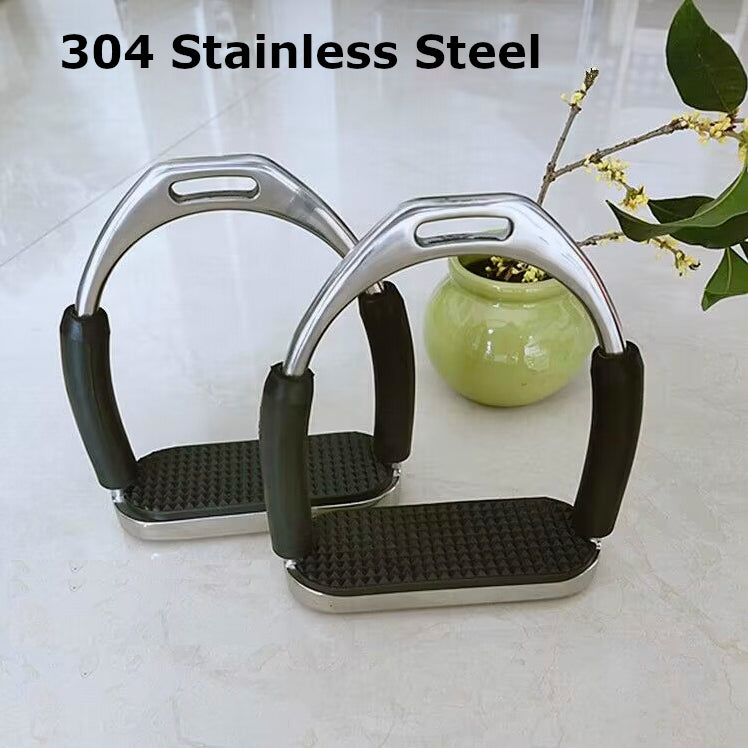 1Pair Saddle Pedals Fence Stirrup Horse Riding Safety Flexible Anti-Slip Racing Stainless Steel Stirrups Supplies - KiwisLove