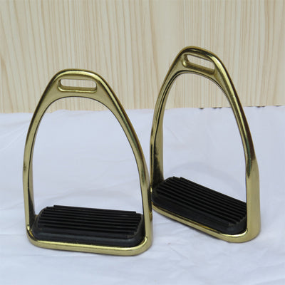 1 Pair Stainless Horse Stirrup Equestrian Stirrups Horse Racing Equipment Anti-slip Rubber Treads - KiwisLove