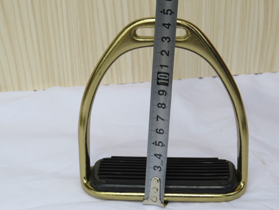 1 Pair Stainless Horse Stirrup Equestrian Stirrups Horse Racing Equipment Anti-slip Rubber Treads - KiwisLove