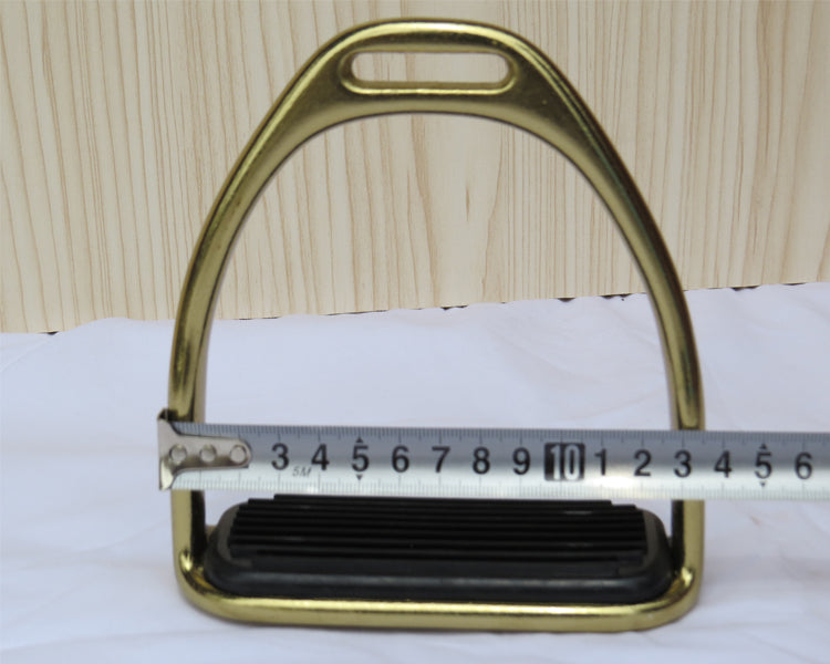 1 Pair Stainless Horse Stirrup Equestrian Stirrups Horse Racing Equipment Anti-slip Rubber Treads - KiwisLove