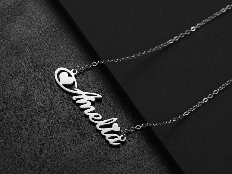 Custom Name Necklace Women Personalized Nameplate Birthday Gift Lady - KiwisLove