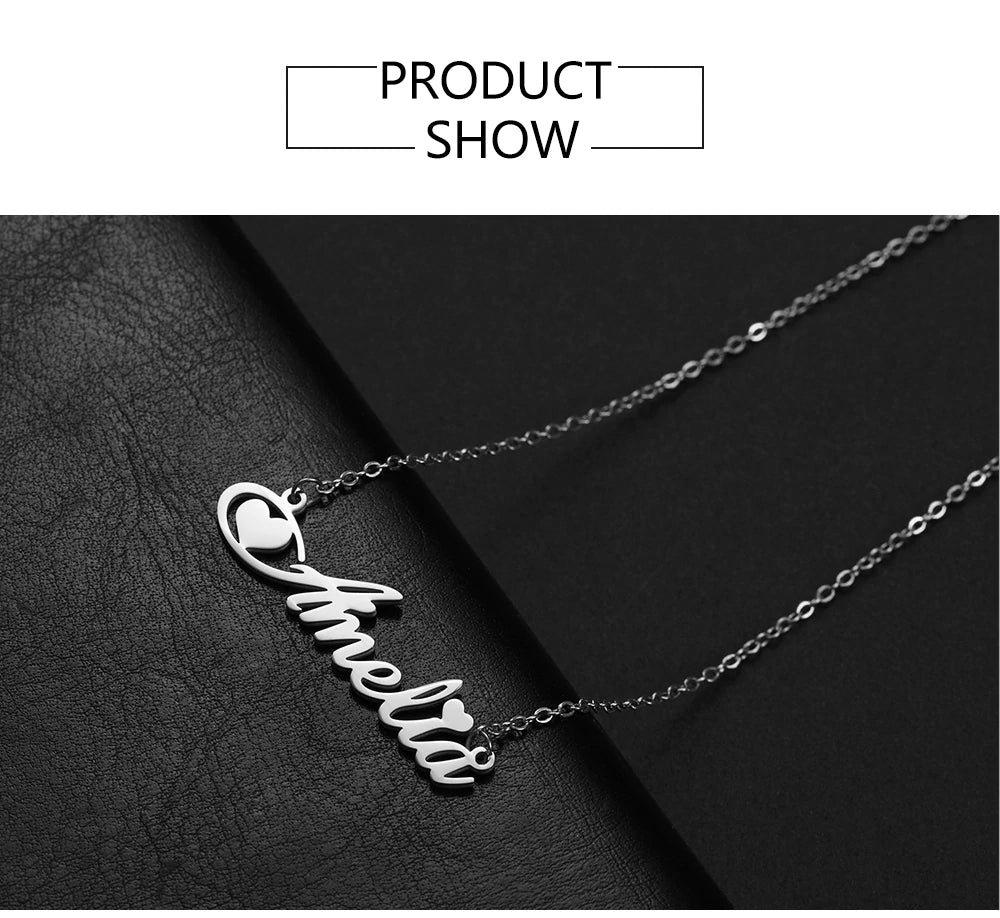 Custom Name Necklace Women Personalized Nameplate Birthday Gift Lady - KiwisLove