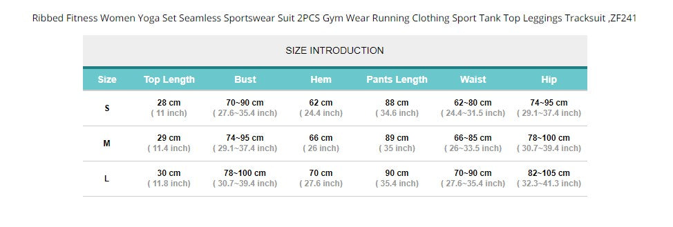 Ribbed Fitness Women Yoga Set Seamless Gym  Running Tank Top Leggings Tracksuit - KiwisLove