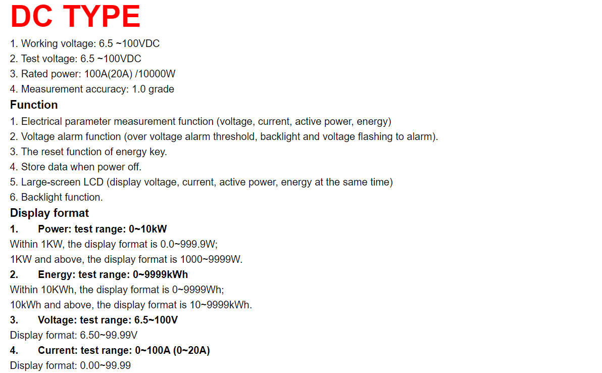 Digital LED Display Voltmeter Ammeter Wattmeter Power Energy Meter - KiwisLove