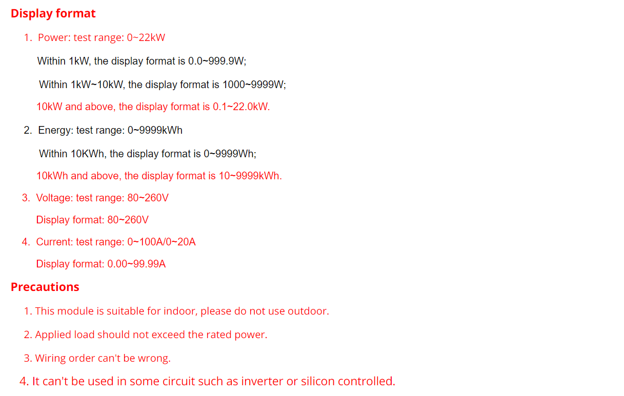 Digital LED Display Voltmeter Ammeter Wattmeter Power Energy Meter - KiwisLove