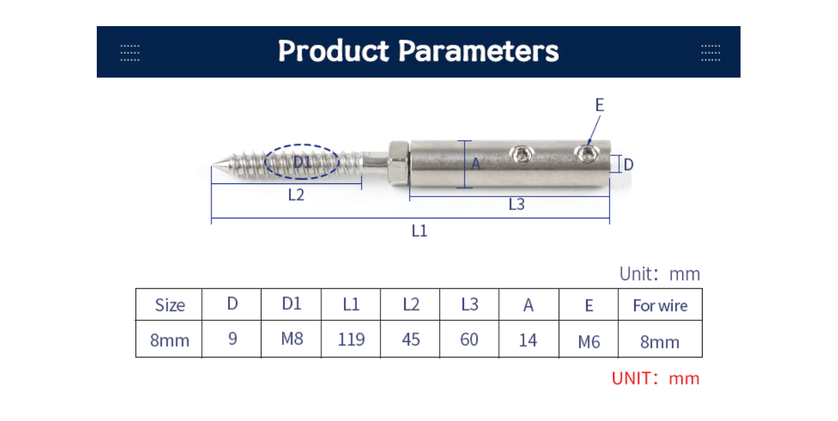 10pcs  Swage Lag Screws  with Hexagon Grub Screw Bolts buckle - KiwisLove