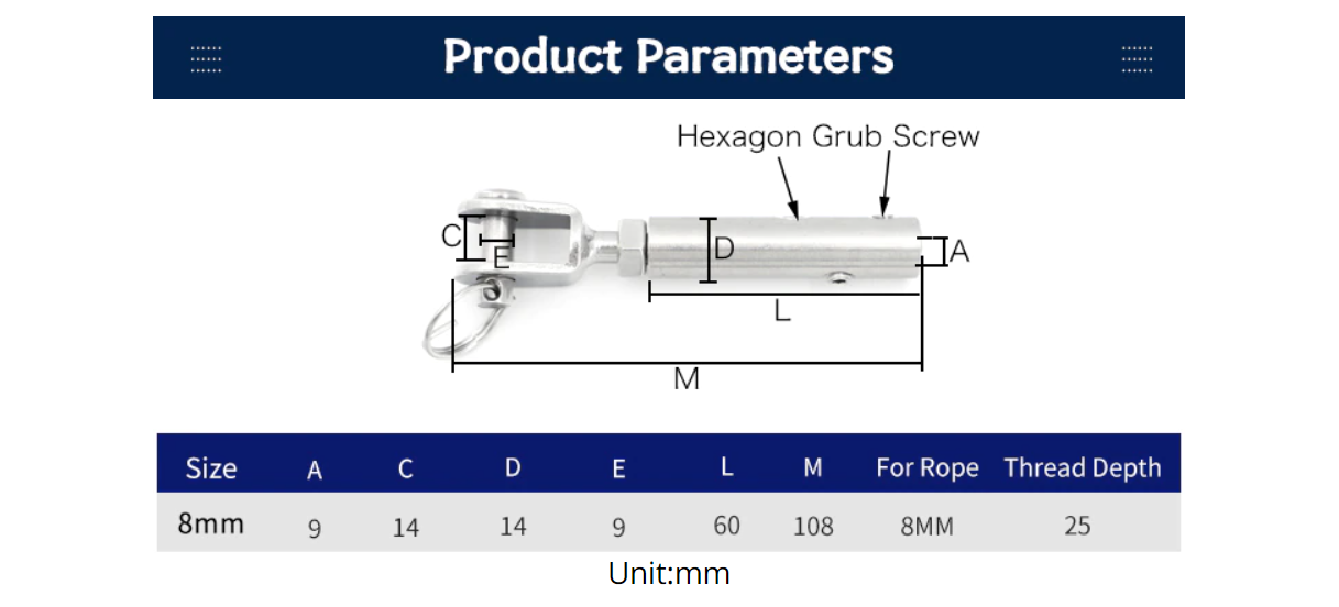 10 pcs Cable Railing Fork Jaw Tension Terminal Fitting Toggle Anchor - KiwisLove