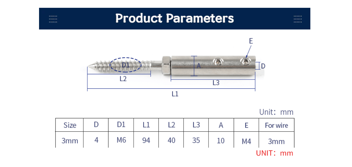 10pcs  Swage Lag Screws  with Hexagon Grub Screw Bolts buckle - KiwisLove