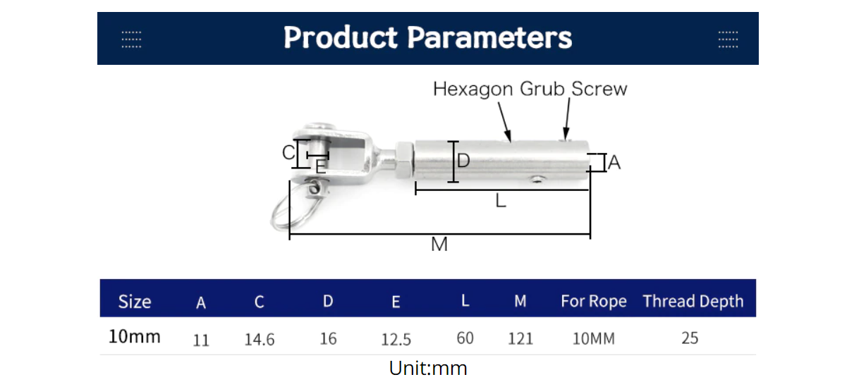10 pcs Cable Railing Fork Jaw Tension Terminal Fitting Toggle Anchor - KiwisLove