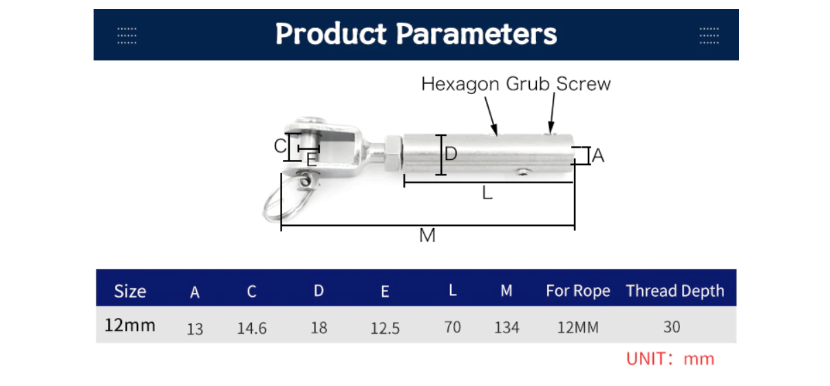 10 pcs Cable Railing Fork Jaw Tension Terminal Fitting Toggle Anchor - KiwisLove