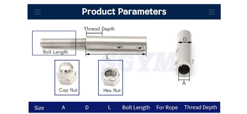 Cable Railing Wire rope Threaded Stud Tension End Toggle Anchor Terminal - KiwisLove