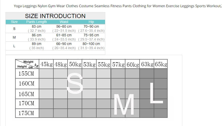 Yoga Leggings Nylon Gym Wear Clothes Costume Seamless Fitness Pants  Exercise - KiwisLove