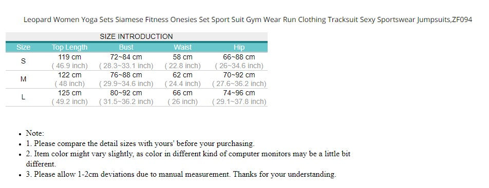 Leopard Women Yoga  Siamese Fitness One Piece Gym Tracksuit Jumpsuits - KiwisLove