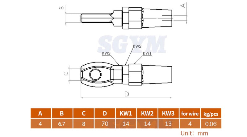 5pcs Swageless Eye Terminal For 4mm 3/16''Wire Rope  Railing Rope Fitting - KiwisLove