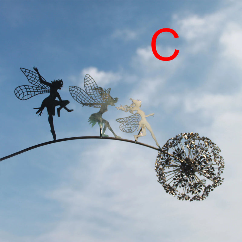 Garden Decorative Stake Fairies And Dandelions Dance - KiwisLove