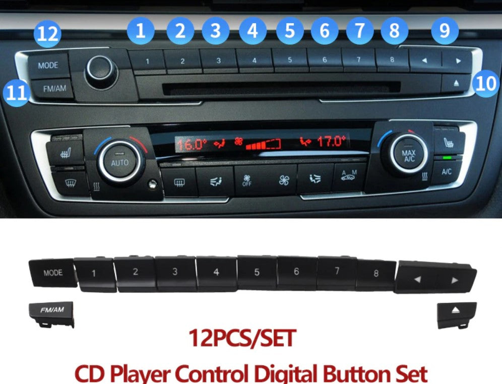 Dashboard Air Conditioning Ventilation Adjust CD Player Control AC Button Repair Kit For BMW F20 F21 F22 F30 F35 F34 F36 F45 F46 - KiwisLove