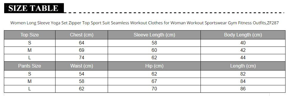 Women Long Sleeve Yoga Set Zipper Top Sport Suit Seamless Workout Clothes Running - KiwisLove
