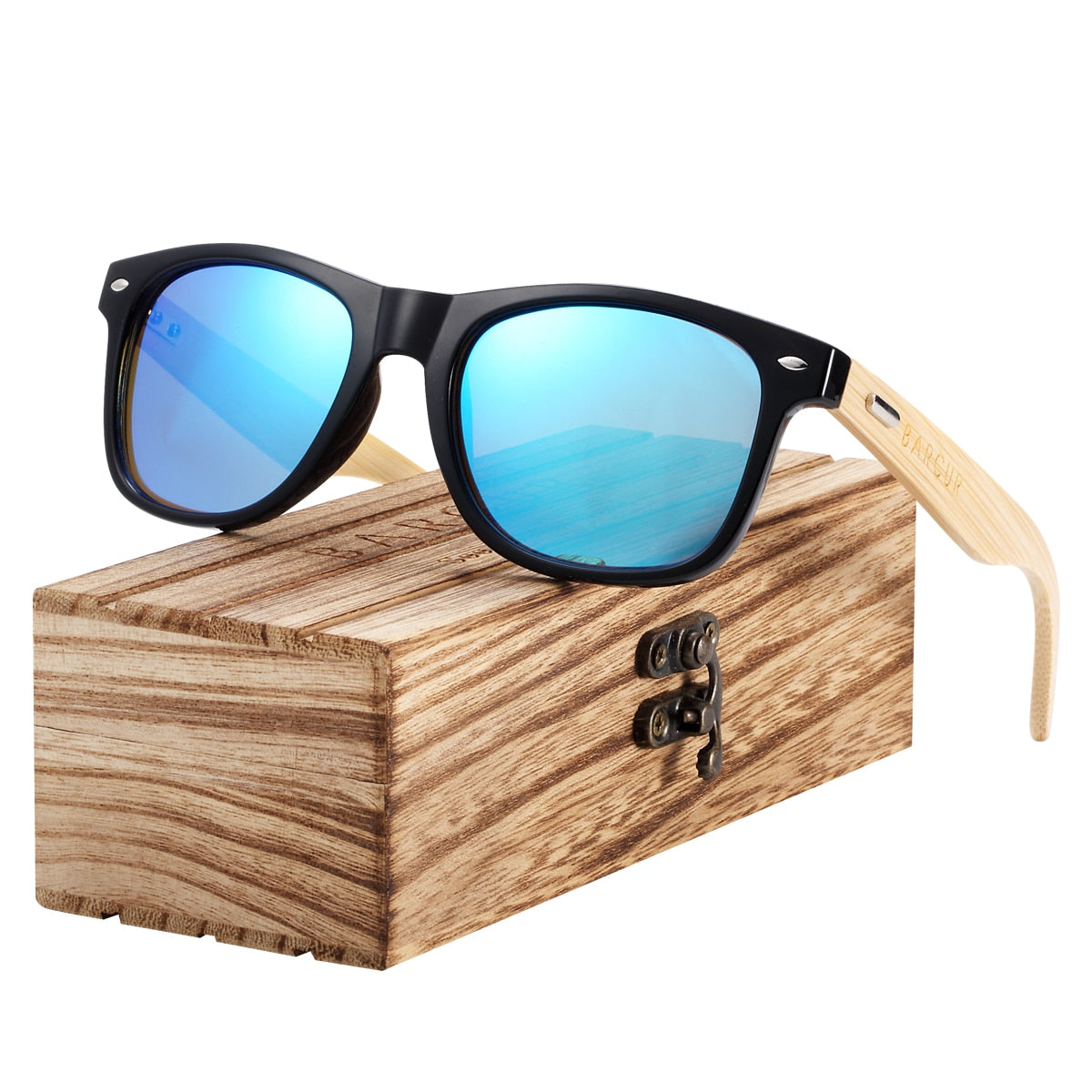 BARCUR Pink Sunglasses Wood Bamboo Sun Glasses Women Fashion Mirror Eyewear Man Brand Designer - KiwisLove