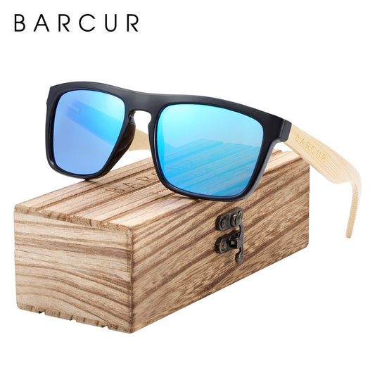 BARCUR Wood Sunglasses Polarized Fashion Bamboo Sun Glasses for Men Women Sport Eyewear - KiwisLove