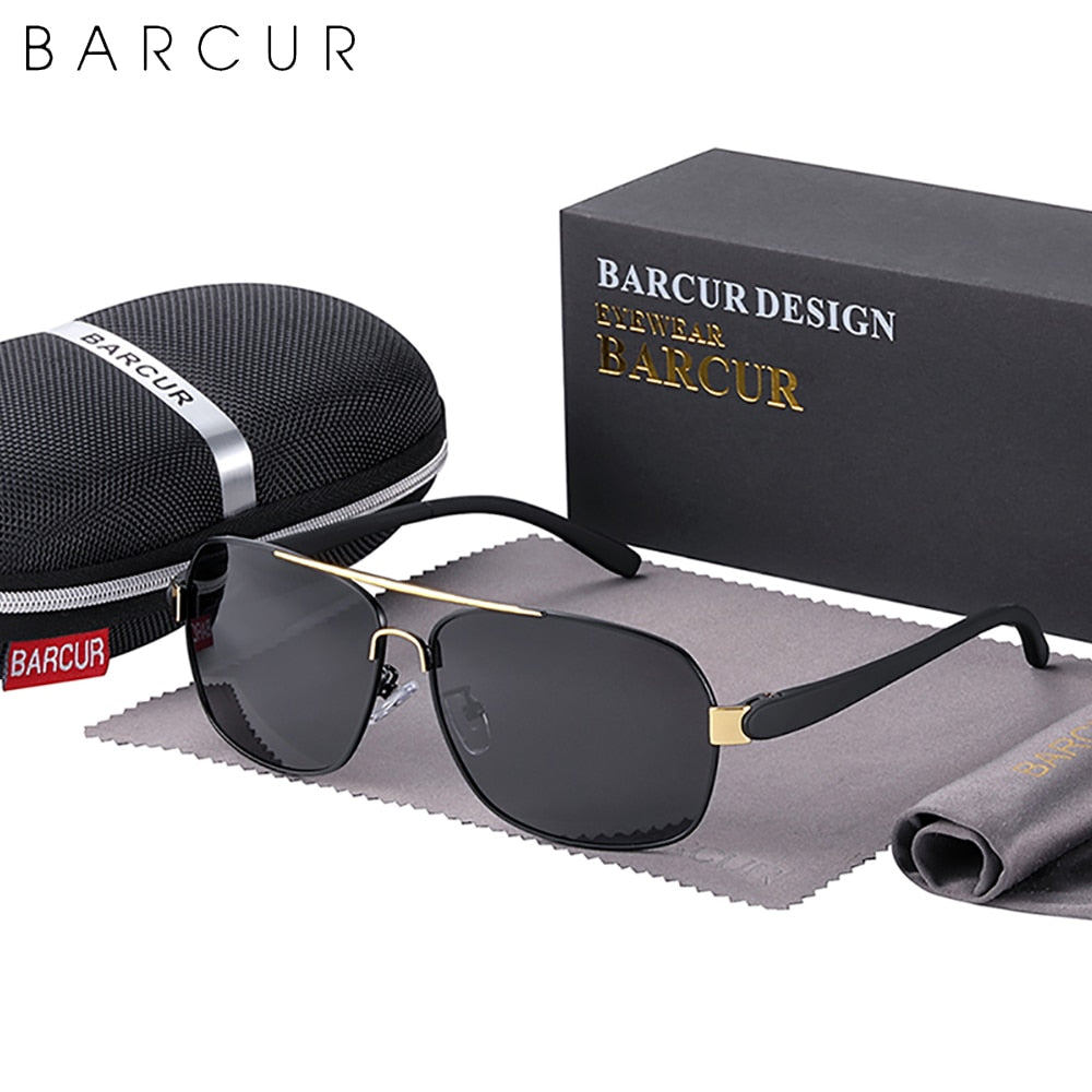BARCUR Polarized Men Sun Glasses For Driving Durable Sunglasses Eyewear UV400 Gafas Oculos De Sol - KiwisLove