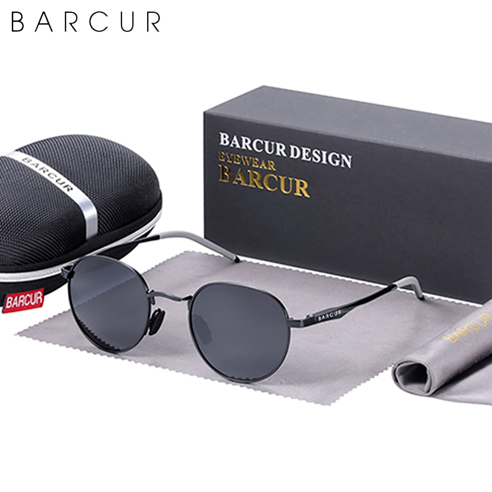 BARCUR Brand Design Retro Sunglasses Women Metal Frame Man Eyewear Polarized Sun Glasses UV400 Protection - KiwisLove
