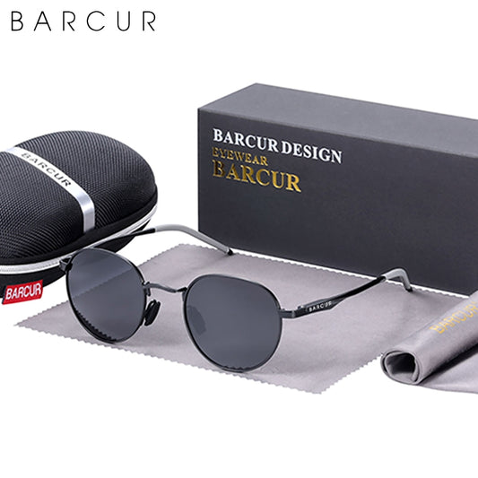 BARCUR Brand Design Retro Sunglasses Women Metal Frame Man Eyewear Polarized Sun Glasses UV400 Protection - KiwisLove