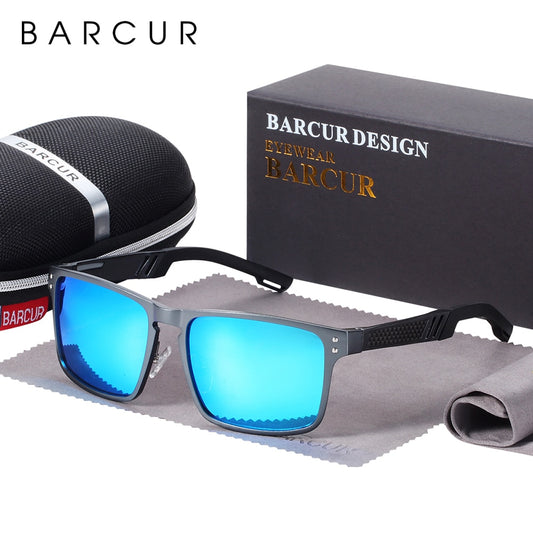 BARCUR Aluminium Magnesium Sunglasses Square Men Sunglasses Polarized Male Sun glasses Women  Sport Eyewear Oculos de sol - KiwisLove