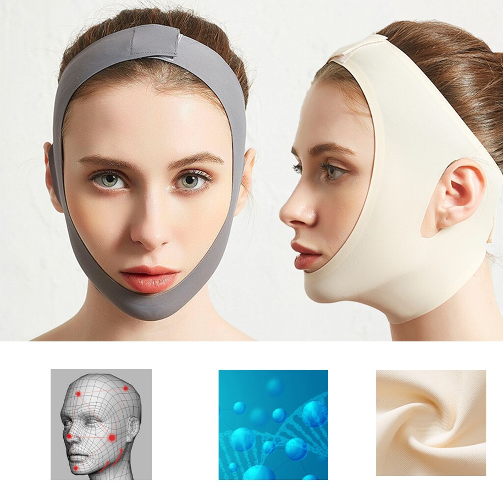 Elastic Face Slimming Bandage V Line Face Shaper Women Chin Cheek Lift Up Belt Facial Anti Wrinkle Strap Face Care Slim Tools - KiwisLove
