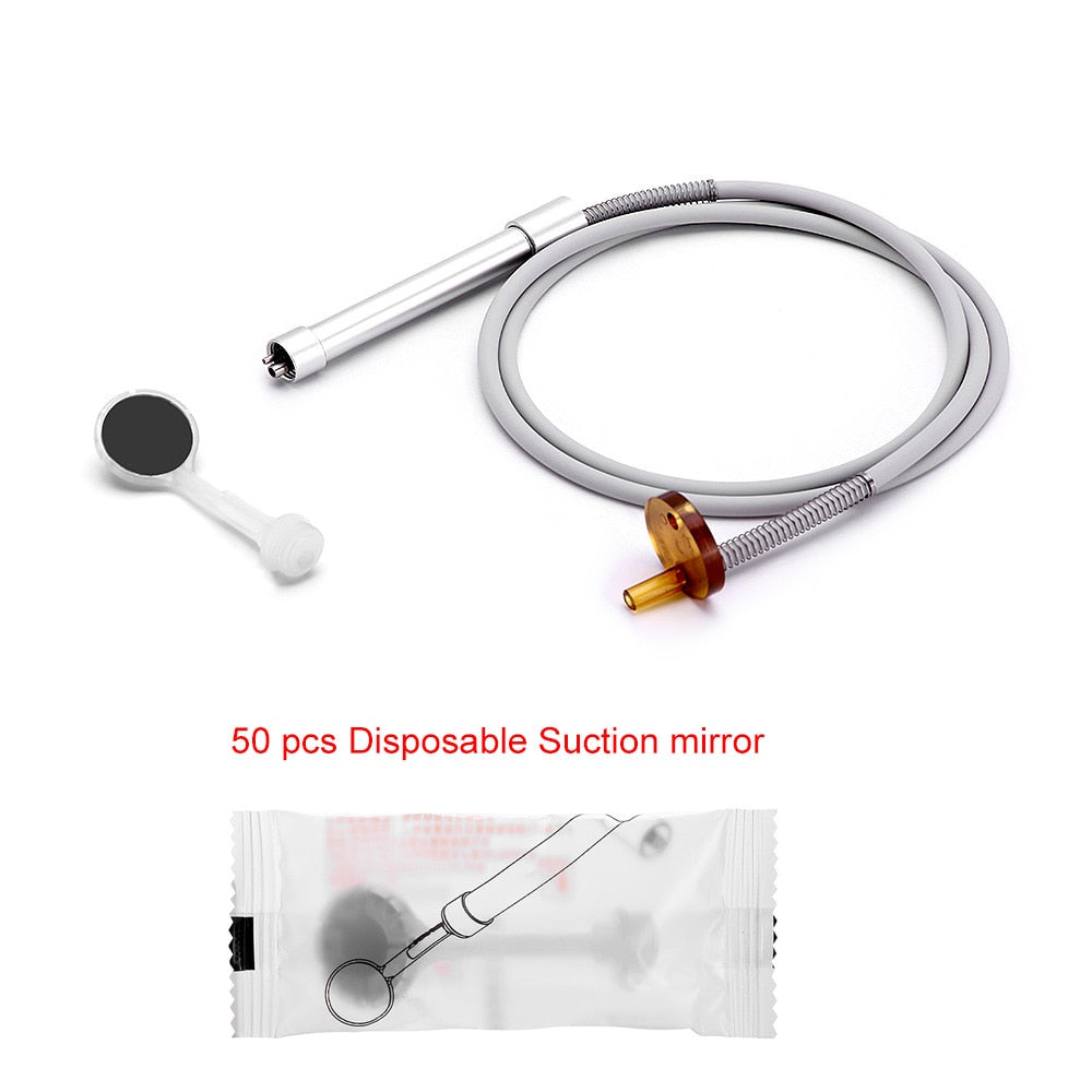 Disposable Saliva Suction Mirror Set 50pcs Plastic Suction And Anti-Fog Mouth Mirror + Stainless Steel Handle + Silicon Tube - KiwisLove