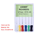 AZDENT 6pcs/Pack Dental Niti 21mm/25mm #15-40 Endodontic Root Canal Files Hand Use Reamers / H / K File Dentist Tools - KiwisLove