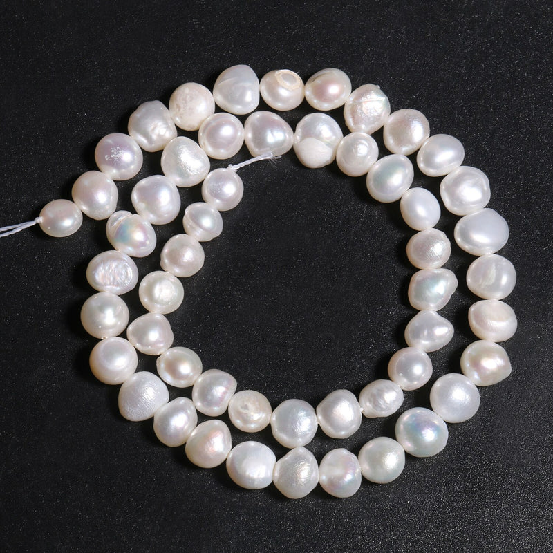 4-8mm Fine Natural Pearl Beads White Freshwater Pearl Punch Beads for DIY Craft Bracelet Necklace Jewelry Making 15&#39;&#39;inches