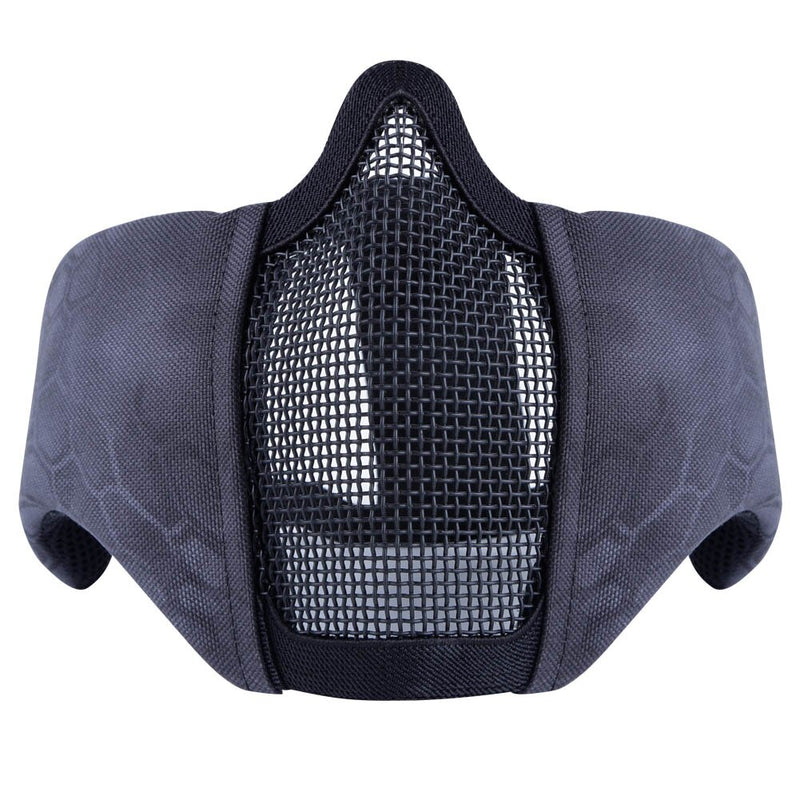 Tactical Half Face Mask Breathable Low-carbon Steel Mesh with Ear Protective for CS Hunting Paintball Shooting Protective - KiwisLove