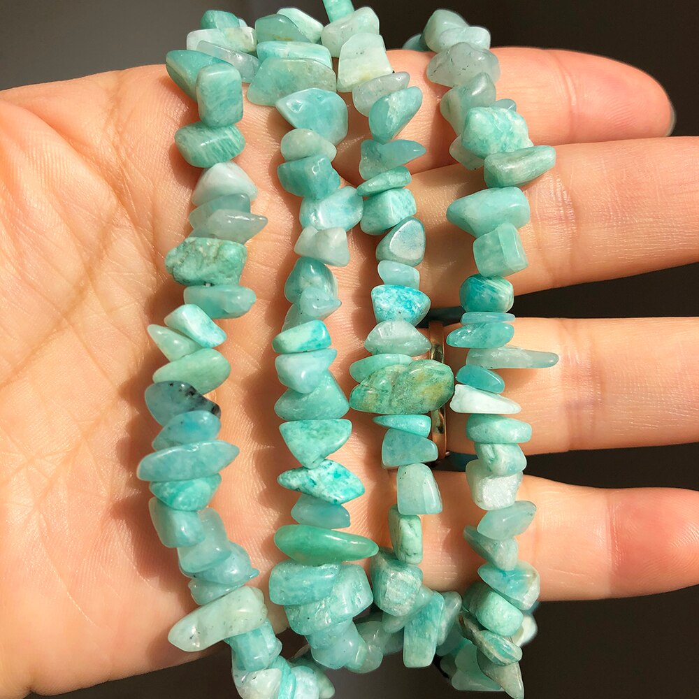 5-8mm Natural Amazonite Freeform Gravel Stone Irregular Chips Loose Spacer Beads For Jewelry DIY Making Bracelet Accessories - KiwisLove