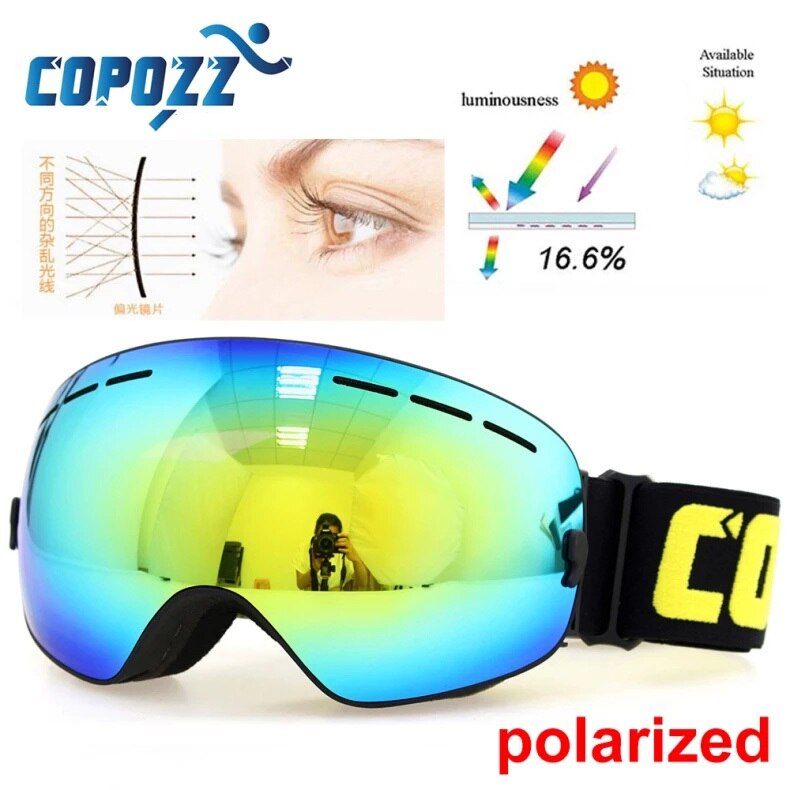 COPOZZ Brand Skiing Goggles Men Women Snowboard Goggles Glasses for Skiing UV400 Protection Snow Ski Glasses Anti-fog Ski Mask - KiwisLove