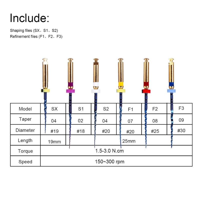 6pcs/Pack 25mm SX Dental Files Root Canal Use Rotary Heat Activated  Endodontic - KiwisLove