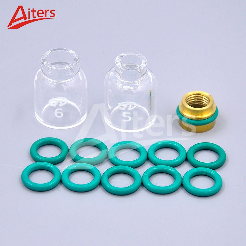 TIG Welding 35PCS Small Brass Bushing kit for WP17/18/26 with Pyrex Glass Cup Collet Bodies and back caps - KiwisLove