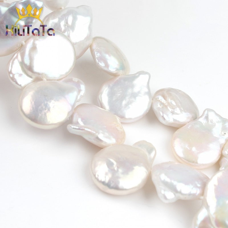 13*18mm Water Drop Natural Freshwater Baroque Beads White Pearls Loose Beads For Jewelry Making DIY Bracelet Accessories 15&#39;&#39; - KiwisLove
