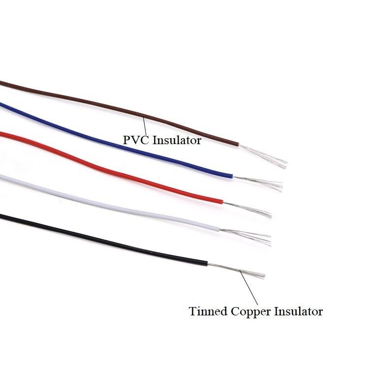 5M UL1571 26AWG PVC Electronic Wire OD 1mm Flexible Cable Insulated Tin-plated Copper Environmental LED Line DIY Cord - KiwisLove