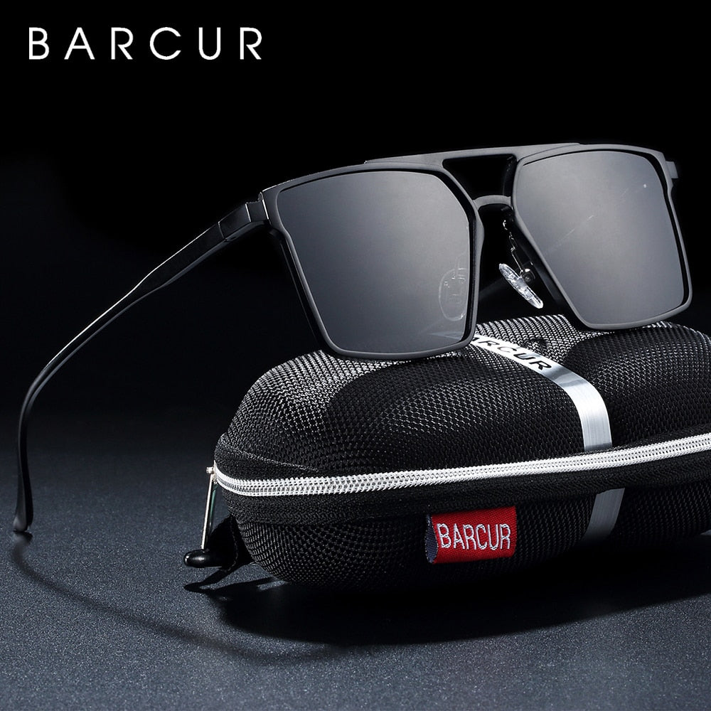 BARCUR Original Aluminium Square Sunglasses Men Polarized Sun Glasses For Women Eyewear - KiwisLove