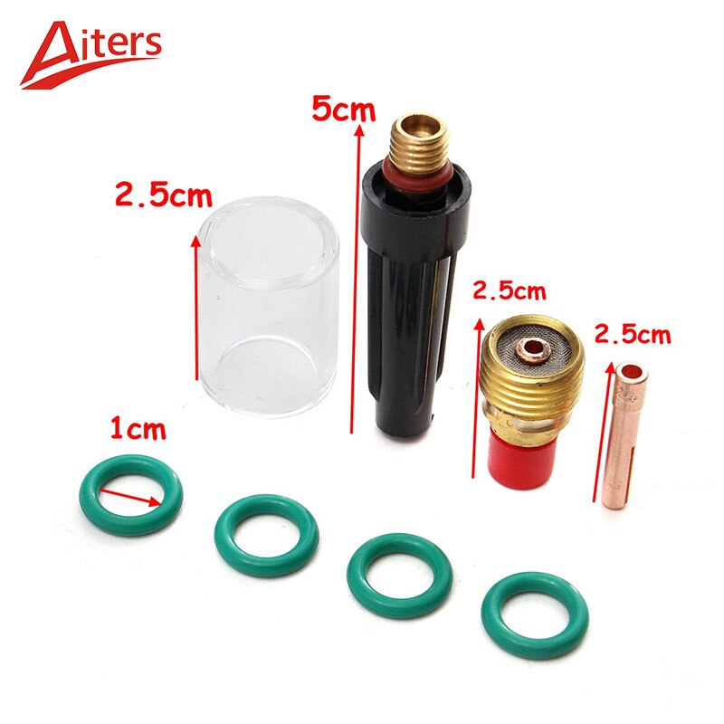 TIG Welding torch Kit 8PCS/Set WP9 20 25 Stubby Gas Lens and #12 Pyrex Glass Cup collet Welding Accessories - KiwisLove