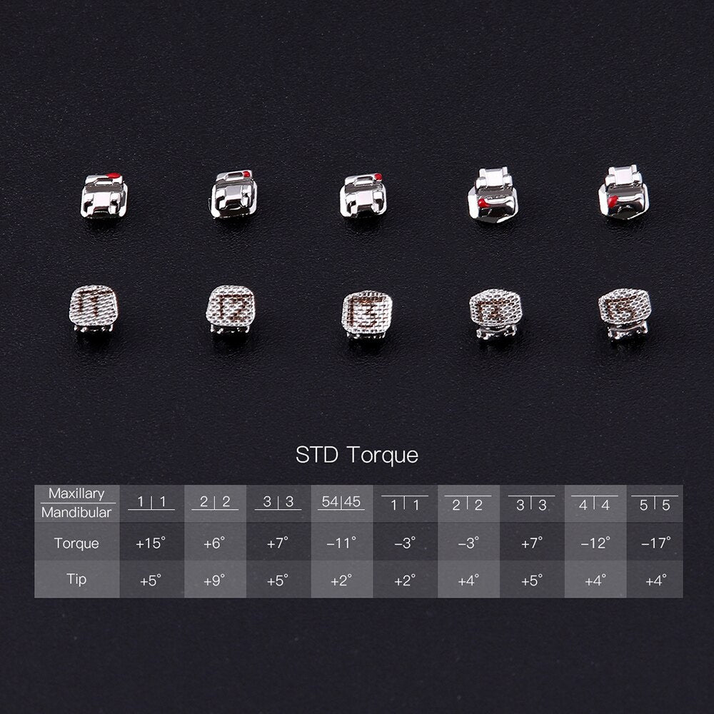 AZDENT Metal Dental Orthodontics Self-Ligating Brackets Movable Hook Auxiliary Hole With Buccal Tube Roth.022/MBT.022/STD.022 - KiwisLove