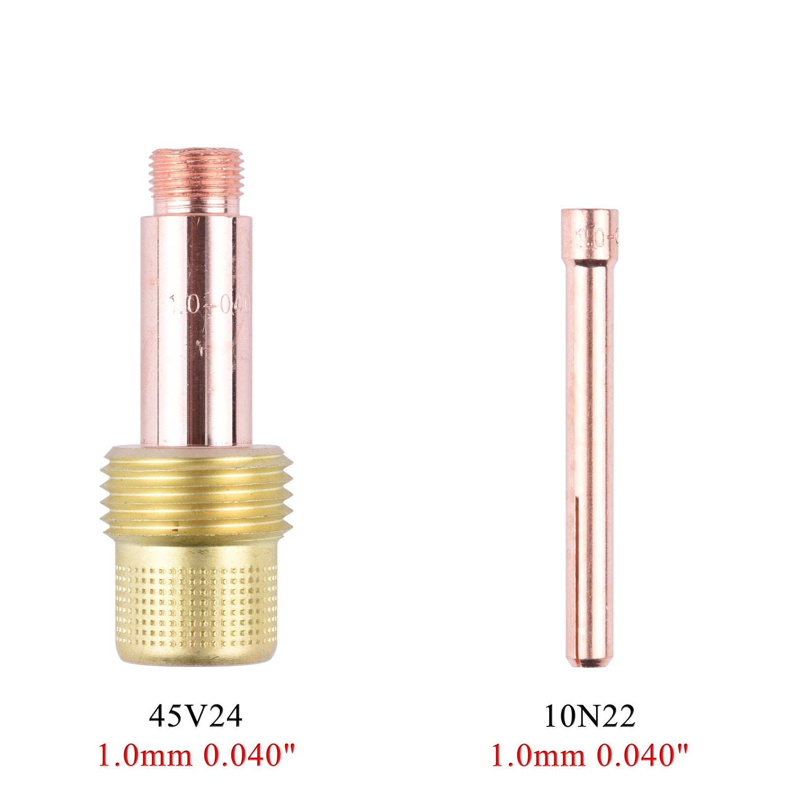 1.0/1.6/2.4/3.2/4.0mm TIG Collet Body Gas Lens Collet 10N22 10N23 10N24 10N25 54N20 45V24 45V25 45V26 45V27 45V28 For WP17 18 26 - KiwisLove