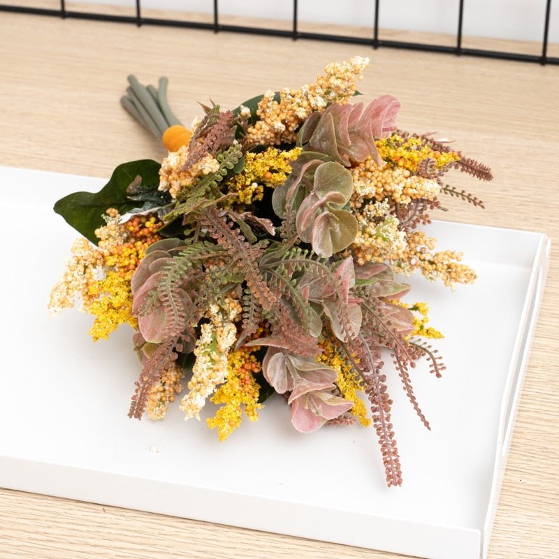 Nordic Cute Foam Artificial Lavender Flowers Wedding Home Decoration Table Autumn Bridal Bouquet High Quality Plastic Fake Plant - KiwisLove