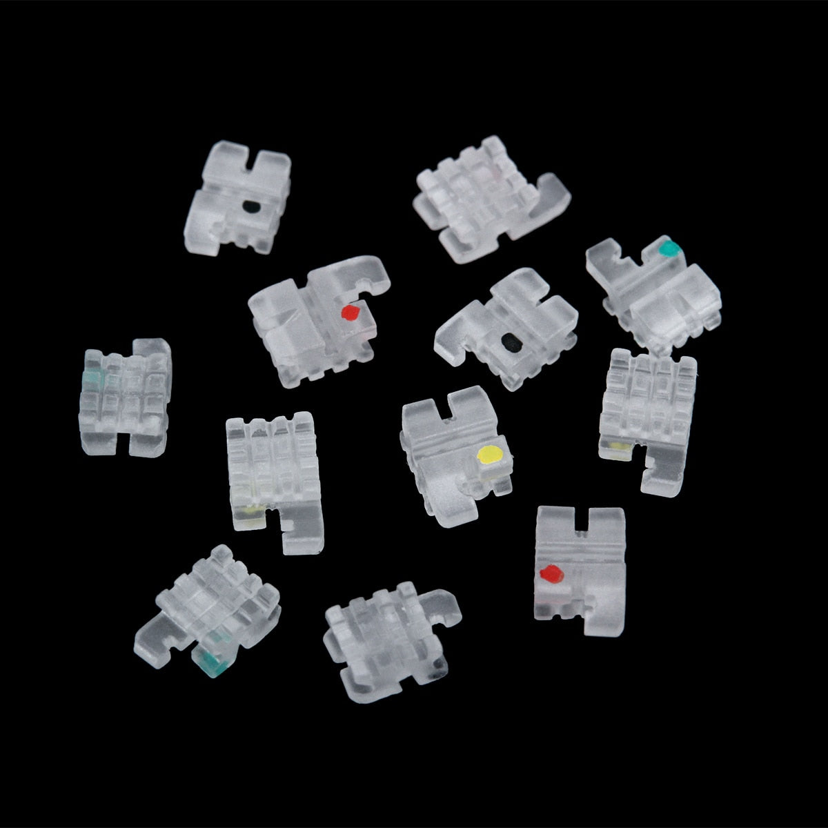 400pcs/Pack AZDENT Dental Orthodontic Ceramic Brackets 5*5 Roth/MBT .022 345 Hooks Mesh Base - KiwisLove