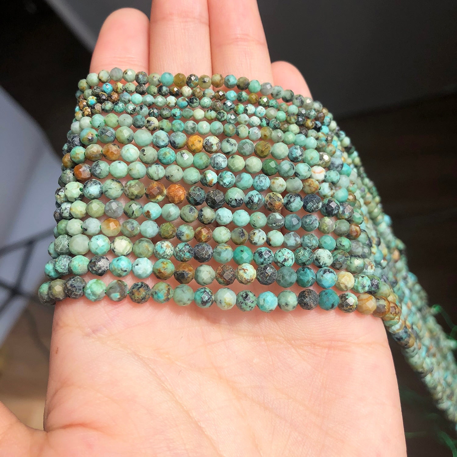 Small Waist Beads 2 3 4mm Natural African Turquoises Loose Stone Beads for Jewelry DIY Making Bracelet Earrings Accessories 15&#39;&#39; - KiwisLove