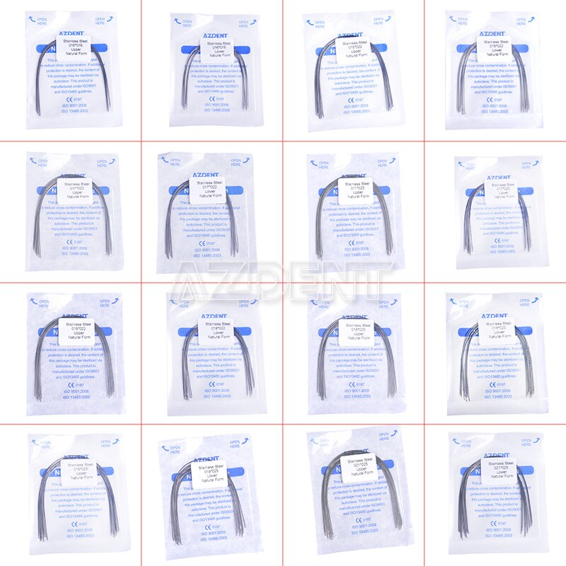 10pcs/Pack AZDENT Stainless Steel Arch Wire Rectangular Natural Form Dental Orthodontic Archwire Lower/Upper - KiwisLove
